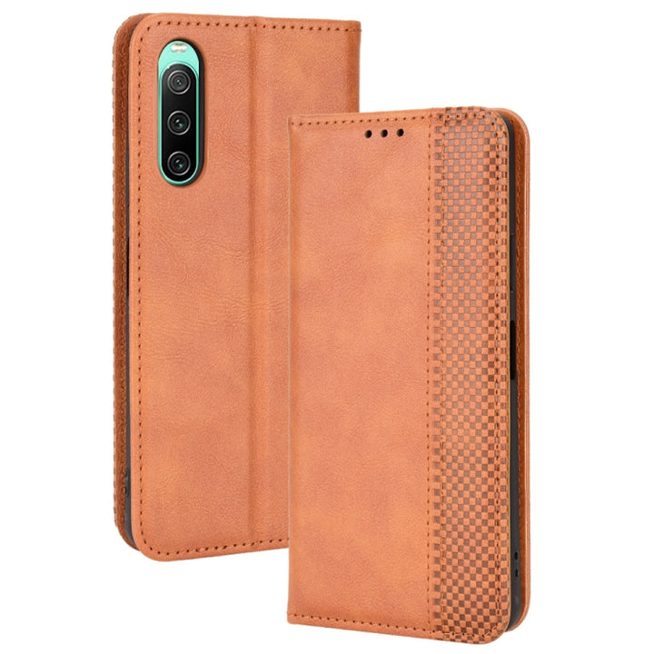 Magnetic Buckle Retro Texture Leather Phone Case, For Oukitel WP18, For Sony Xperia 1 IV, For Sony Xperia 10 IV, For Sharp Aquos R7, For OnePlus Ace 5G / 10R