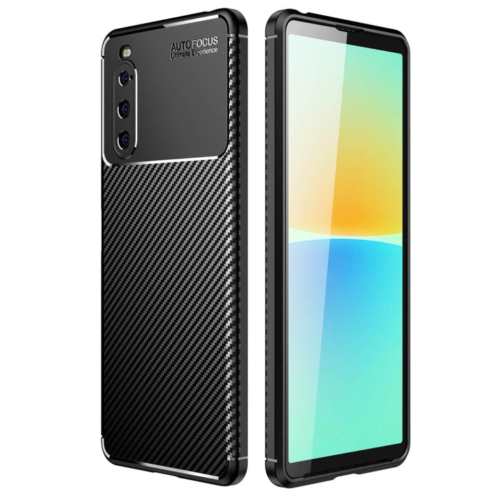 Carbon Fiber Texture Shockproof TPU Phone Case, For Sony Xperia 10 IV