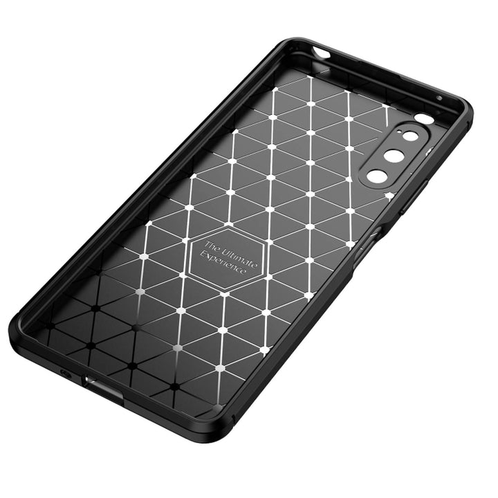 Carbon Fiber Texture Shockproof TPU Phone Case, For Sony Xperia 10 IV