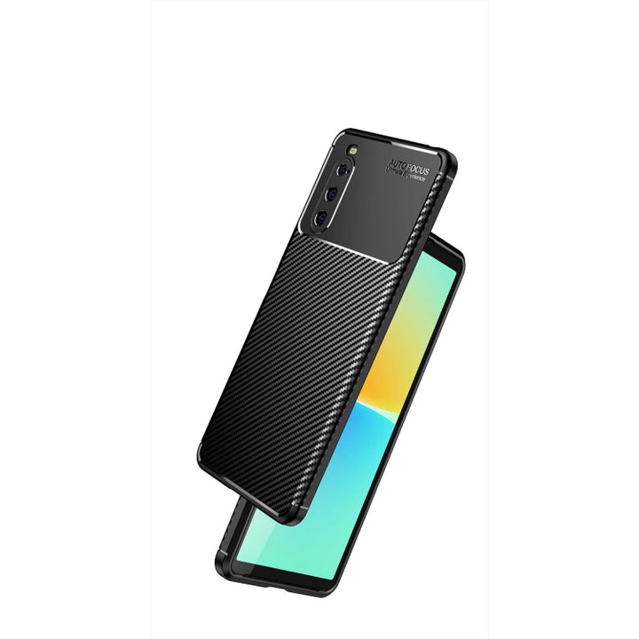 Carbon Fiber Texture Shockproof TPU Phone Case, For Sony Xperia 10 IV