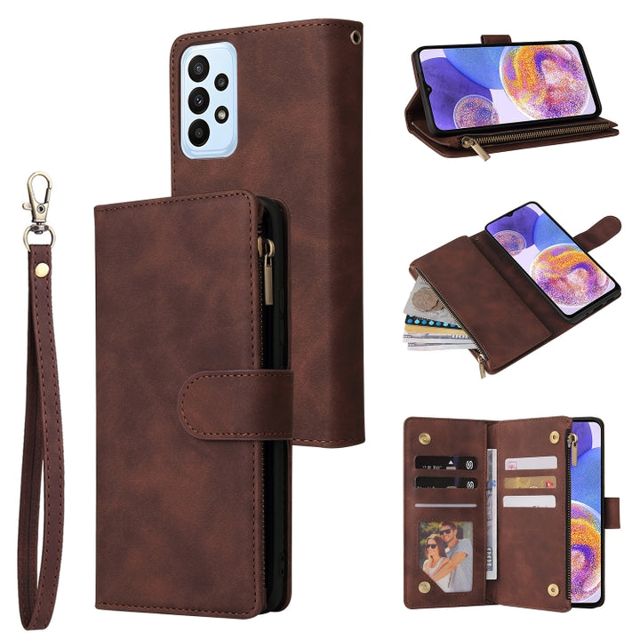 Multifunctional Frosted Zipper Wallet Leather Phone Case, For Samsung Galaxy A13 4G, For Samsung Galaxy A23, For OnePlus 9 Pro, For OnePlus 9, For Google Pixel 6 Pro, For Google Pixel 6a