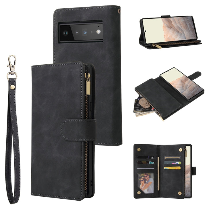 Multifunctional Frosted Zipper Wallet Leather Phone Case, For Samsung Galaxy A13 4G, For Samsung Galaxy A23, For OnePlus 9 Pro, For OnePlus 9, For Google Pixel 6 Pro, For Google Pixel 6a