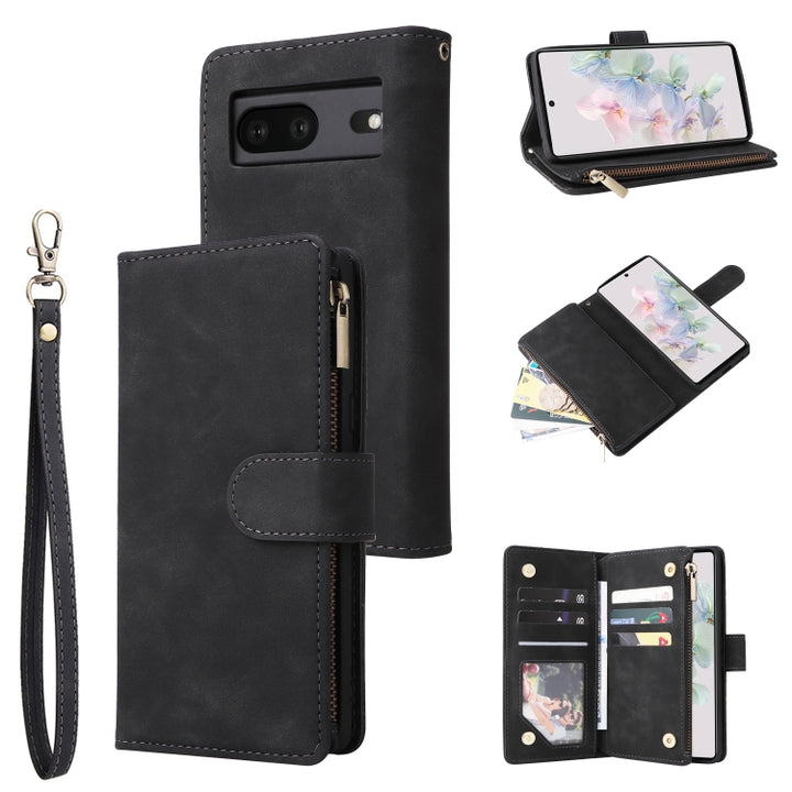 Multifunctional Frosted Zipper Wallet Leather Phone Case, For Google Pixel 7 5G, For Google Pixel 7 Pro 5G, For Xiaomi Redmi Note 11 Pro International, For Xiaomi Redmi Note 11S