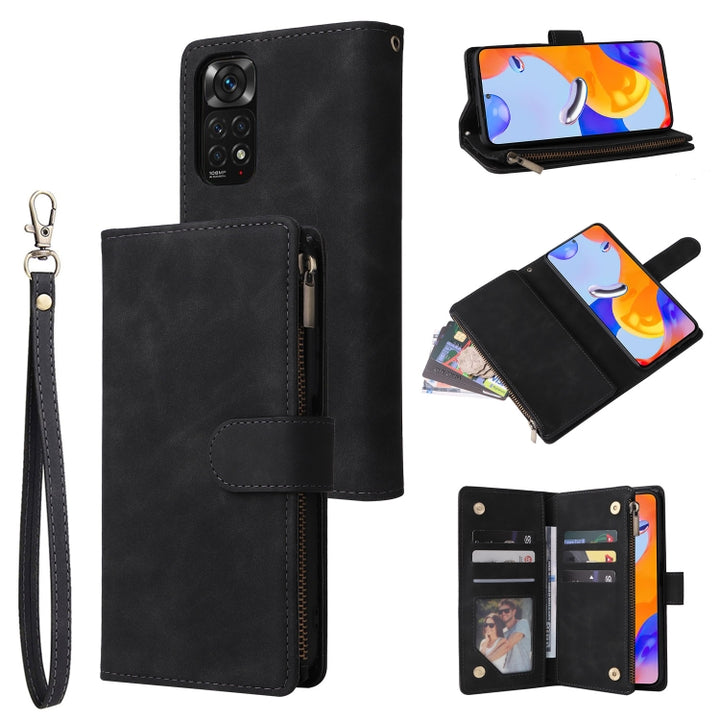 Multifunctional Frosted Zipper Wallet Leather Phone Case, For Google Pixel 7 5G, For Google Pixel 7 Pro 5G, For Xiaomi Redmi Note 11 Pro International, For Xiaomi Redmi Note 11S