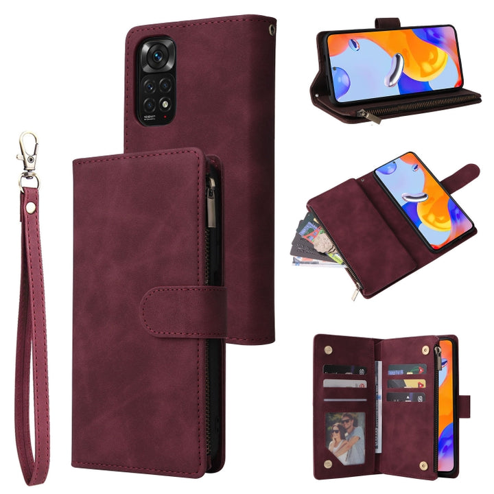 Multifunctional Frosted Zipper Wallet Leather Phone Case, For Google Pixel 7 5G, For Google Pixel 7 Pro 5G, For Xiaomi Redmi Note 11 Pro International, For Xiaomi Redmi Note 11S