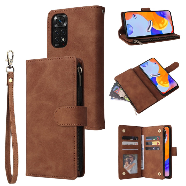 Multifunctional Frosted Zipper Wallet Leather Phone Case, For Google Pixel 7 5G, For Google Pixel 7 Pro 5G, For Xiaomi Redmi Note 11 Pro International, For Xiaomi Redmi Note 11S