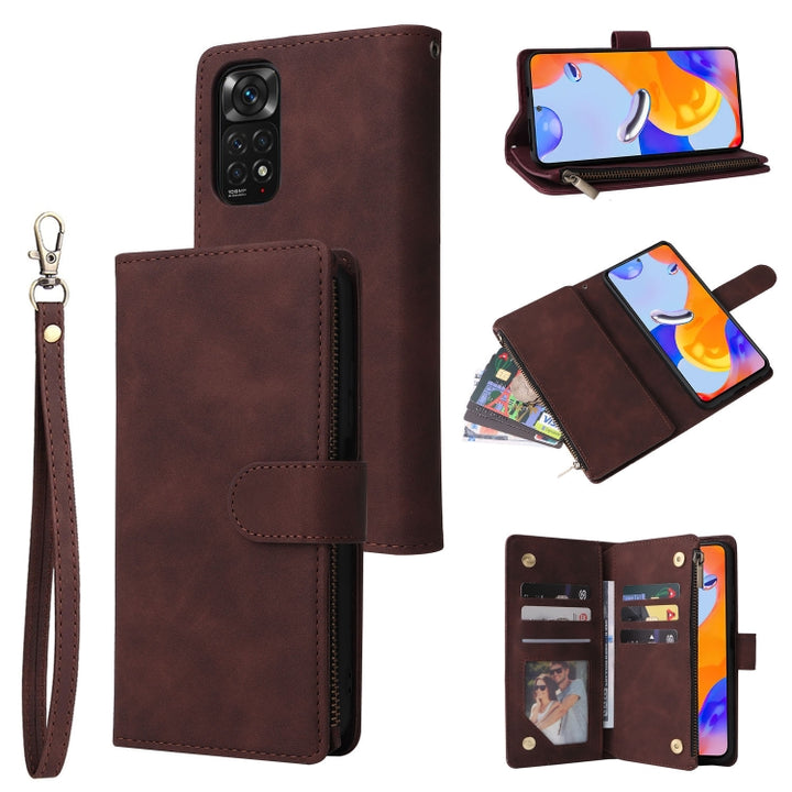 Multifunctional Frosted Zipper Wallet Leather Phone Case, For Google Pixel 7 5G, For Google Pixel 7 Pro 5G, For Xiaomi Redmi Note 11 Pro International, For Xiaomi Redmi Note 11S