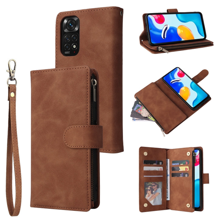 Multifunctional Frosted Zipper Wallet Leather Phone Case, For Google Pixel 7 5G, For Google Pixel 7 Pro 5G, For Xiaomi Redmi Note 11 Pro International, For Xiaomi Redmi Note 11S