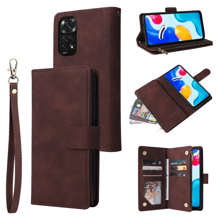 Multifunctional Frosted Zipper Wallet Leather Phone Case, For Google Pixel 7 5G, For Google Pixel 7 Pro 5G, For Xiaomi Redmi Note 11 Pro International, For Xiaomi Redmi Note 11S