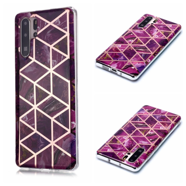 Plating Marble Pattern Soft TPU Protective Case, For Huawei P30 Pro, For Huawei P30 lite, For Huawei Y5 (2019), For Huawei Y6 (2019), For Huawei Y7 (2019)