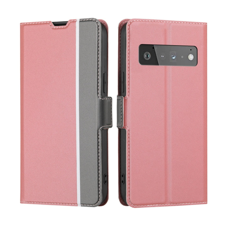 Twill Texture Side Button Leather Phone Case, For Google Pixel 6a, For Google Pixel 7 5G, For Google Pixel 6, For Google Pixel 6 Pro