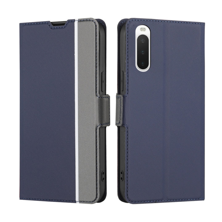 Twill Texture Side Button Leather Phone Case, For Sony Xperia 1 IV, For Sony Xperia 10 IV, For Sony Xperia Ace III, For Sony Xperia Pro-I, For ZTE Blade L9