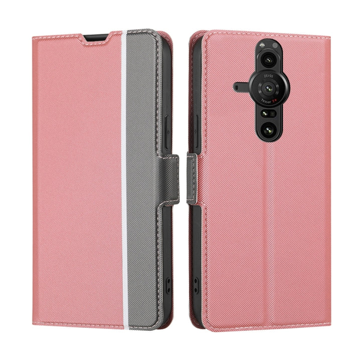 Twill Texture Side Button Leather Phone Case, For Sony Xperia 1 IV, For Sony Xperia 10 IV, For Sony Xperia Ace III, For Sony Xperia Pro-I, For ZTE Blade L9