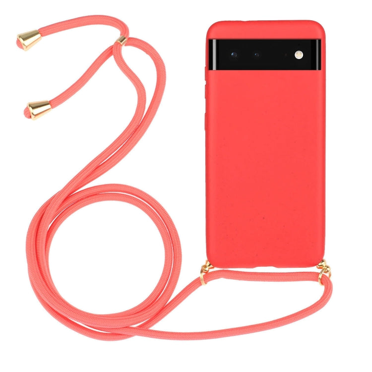 Wheat Straw Material + TPU Protective Case with Lanyard, For Google Pixel 6, For Google Pixel 6 Pro