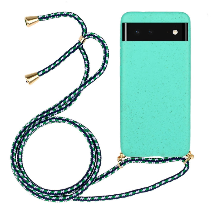 Wheat Straw Material + TPU Protective Case with Lanyard, For Google Pixel 6, For Google Pixel 6 Pro