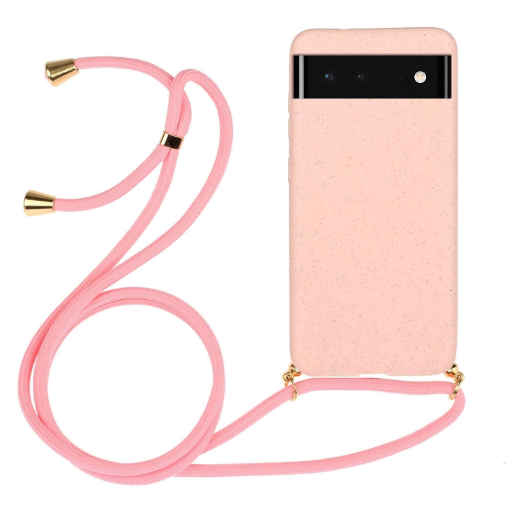 Wheat Straw Material + TPU Protective Case with Lanyard, For Google Pixel 6, For Google Pixel 6 Pro