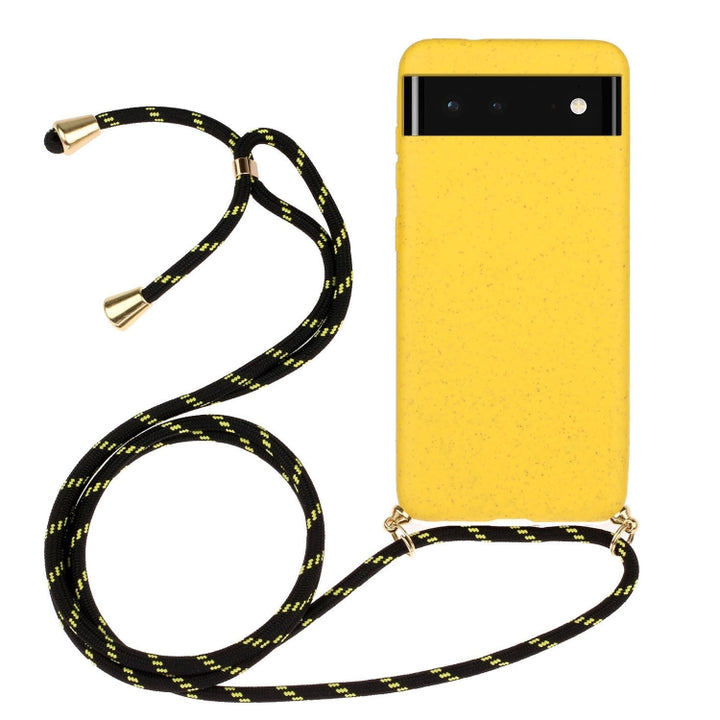 Wheat Straw Material + TPU Protective Case with Lanyard, For Google Pixel 6, For Google Pixel 6 Pro