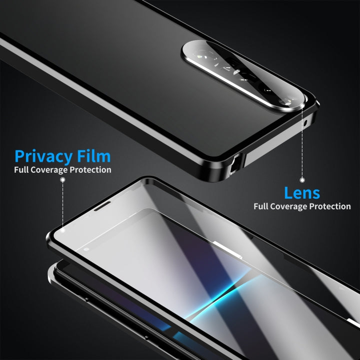 HD Magnetic Metal Tempered Glass Phone Case, For Sony Xperia 1 IV