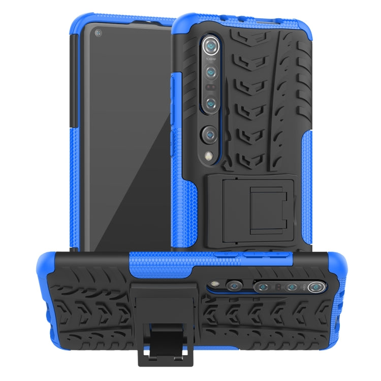 Tire Texture Shockproof TPU+PC Protective Case with Holder, For Xiaomi Mi 10, For Xiaomi 10 Pro, For Xiaomi CC9 Pro, For Xiaomi Redmi Note 8T