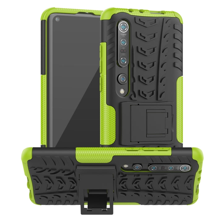 Tire Texture Shockproof TPU+PC Protective Case with Holder, For Xiaomi Mi 10, For Xiaomi 10 Pro, For Xiaomi CC9 Pro, For Xiaomi Redmi Note 8T