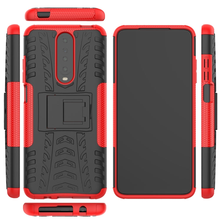 Tire Texture Shockproof TPU+PC Protective Case with Holder, For Xiaomi Redmi K30, For Galaxy A51, For Galaxy A71, For Galaxy Note 10 Lite