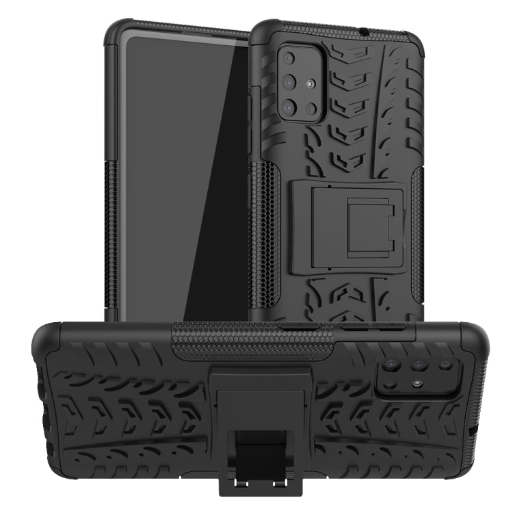 Tire Texture Shockproof TPU+PC Protective Case with Holder, For Xiaomi Redmi K30, For Galaxy A51, For Galaxy A71, For Galaxy Note 10 Lite