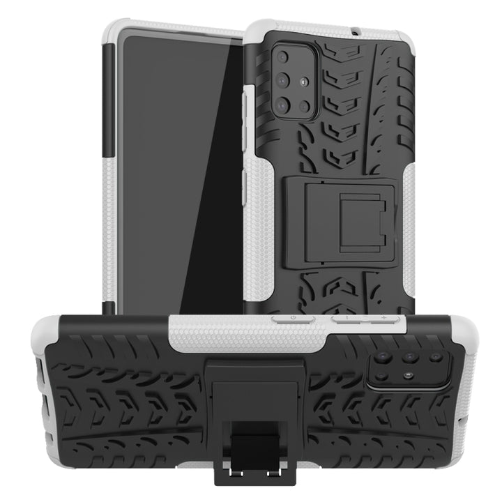 Tire Texture Shockproof TPU+PC Protective Case with Holder, For Xiaomi Redmi K30, For Galaxy A51, For Galaxy A71, For Galaxy Note 10 Lite