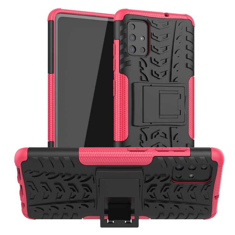 Tire Texture Shockproof TPU+PC Protective Case with Holder, For Xiaomi Redmi K30, For Galaxy A51, For Galaxy A71, For Galaxy Note 10 Lite