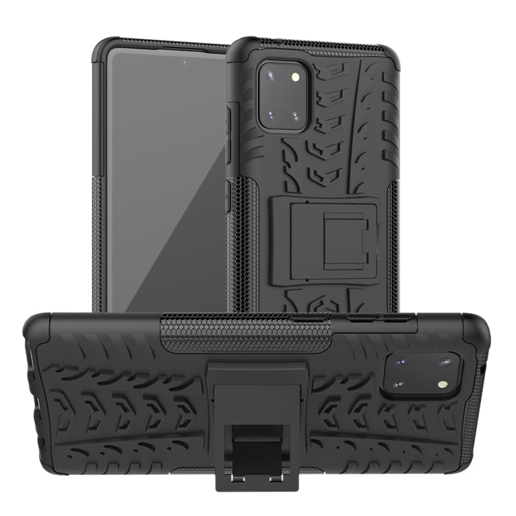 Tire Texture Shockproof TPU+PC Protective Case with Holder, For Xiaomi Redmi K30, For Galaxy A51, For Galaxy A71, For Galaxy Note 10 Lite