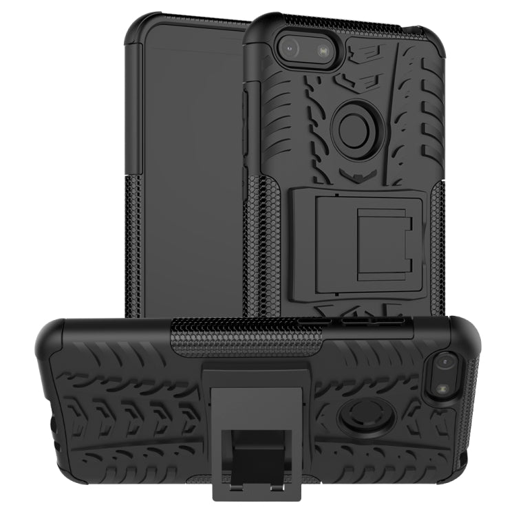 Tire Texture Shockproof TPU+PC Protective Case with Holder, For Motorola E6 Play, For Huawei Honor 9X Pro, For Huawei Y9 Prime