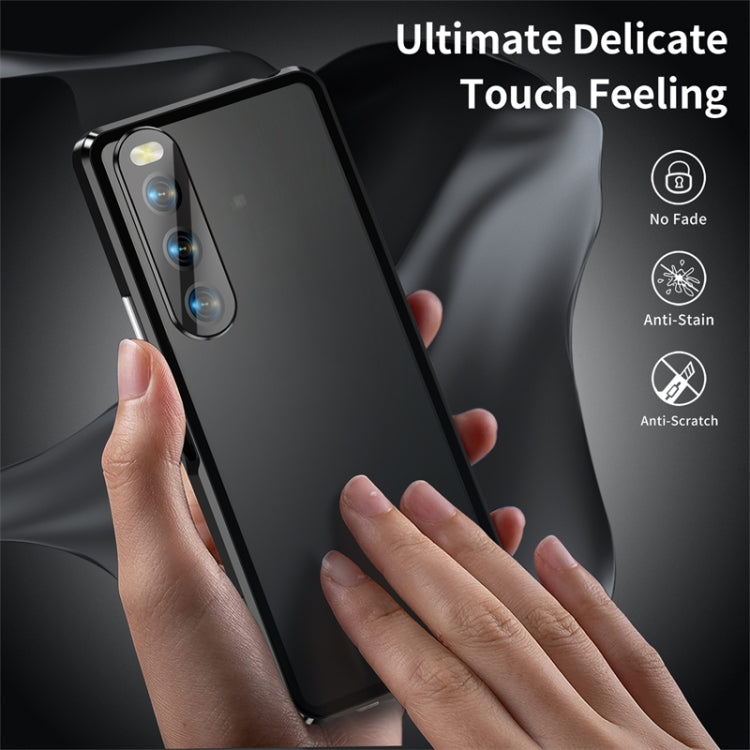 HD Magnetic Metal Tempered Glass Phone Case, For Sony Xperia 10 IV