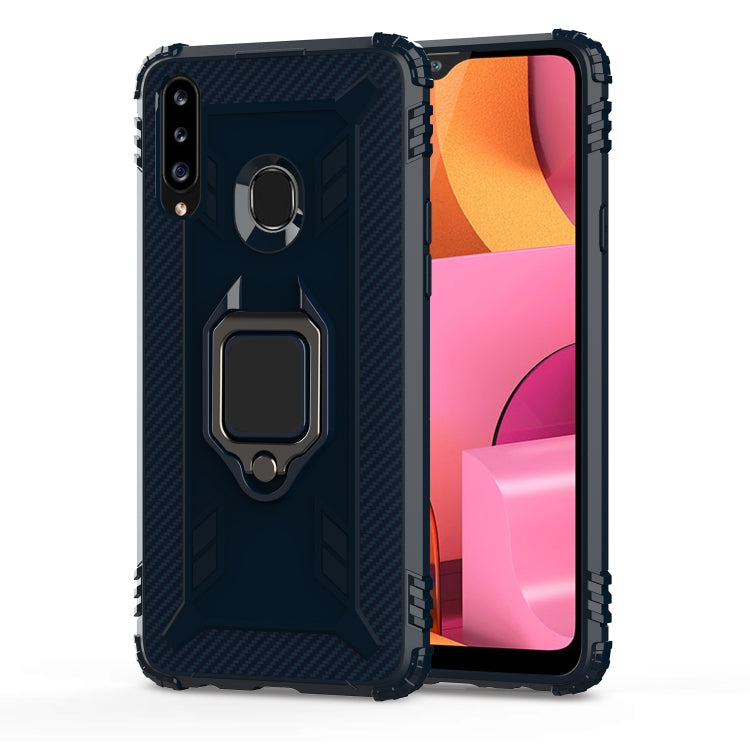 Carbon Fiber Protective Case with 360 Degree Rotating Ring Holder, For Samsung Galaxy A10s, For Samsung Galaxy A20s, For Samsung Galaxy A21 (European Version), For Samsung Galaxy A40, For Samsung Galaxy A70, For Samsung Galaxy A70s