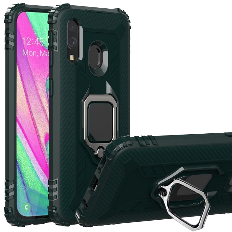 Carbon Fiber Protective Case with 360 Degree Rotating Ring Holder, For Samsung Galaxy A10s, For Samsung Galaxy A20s, For Samsung Galaxy A21 (European Version), For Samsung Galaxy A40, For Samsung Galaxy A70, For Samsung Galaxy A70s