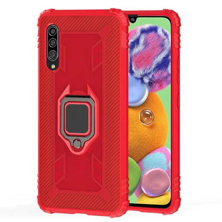 Carbon Fiber Protective Case with 360 Degree Rotating Ring Holder, For Samsung Galaxy A10s, For Samsung Galaxy A20s, For Samsung Galaxy A21 (European Version), For Samsung Galaxy A40, For Samsung Galaxy A70, For Samsung Galaxy A70s