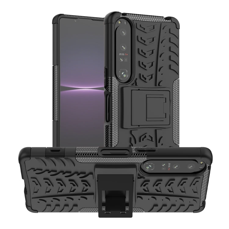 Tire Texture TPU + PC Phone Case with Holder, For Sony Xperia 1 IV, For Amazon Kindle Fire 7 2022