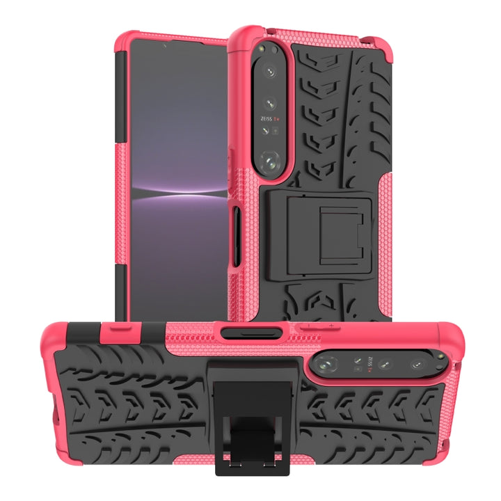 Tire Texture TPU + PC Phone Case with Holder, For Sony Xperia 1 IV, For Amazon Kindle Fire 7 2022