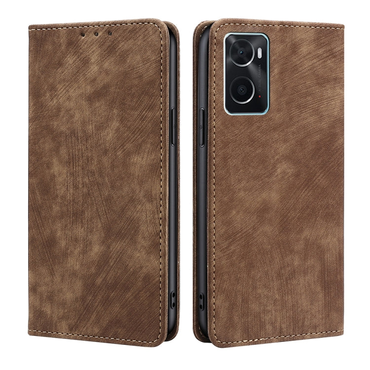 RFID Anti-theft Brush Magnetic Leather Phone Case, For OPPO A36 4G/A76 4G Global, For OPPO Find X2, For OPPO Find X5, For OPPO K10 Pro 5G, For OPPO Reno6 Pro, For OPPO Reno8 5G