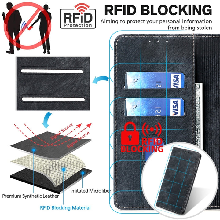 RFID Anti-theft Brush Magnetic Leather Phone Case, For OPPO Reno8 Pro+ 5G, For Realme 9 Pro/V25/Q5 5G, For Realme 9i, For Realme C31, For Realme GT Neo2 5G, For Realme GT Neo3