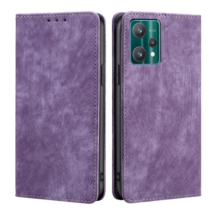 RFID Anti-theft Brush Magnetic Leather Phone Case, For OPPO Reno8 Pro+ 5G, For Realme 9 Pro/V25/Q5 5G, For Realme 9i, For Realme C31, For Realme GT Neo2 5G, For Realme GT Neo3