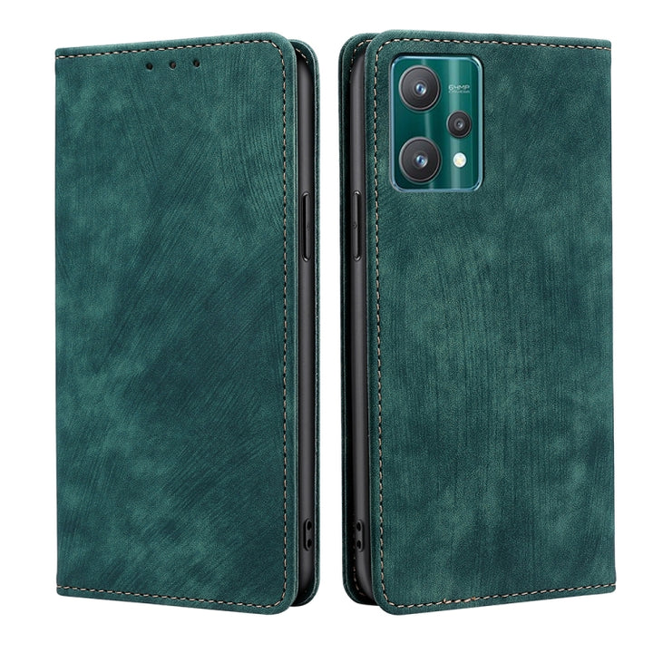 RFID Anti-theft Brush Magnetic Leather Phone Case, For OPPO Reno8 Pro+ 5G, For Realme 9 Pro/V25/Q5 5G, For Realme 9i, For Realme C31, For Realme GT Neo2 5G, For Realme GT Neo3