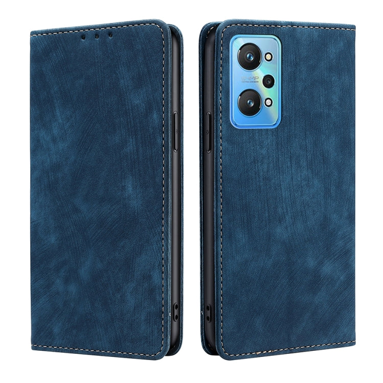 RFID Anti-theft Brush Magnetic Leather Phone Case, For OPPO Reno8 Pro+ 5G, For Realme 9 Pro/V25/Q5 5G, For Realme 9i, For Realme C31, For Realme GT Neo2 5G, For Realme GT Neo3