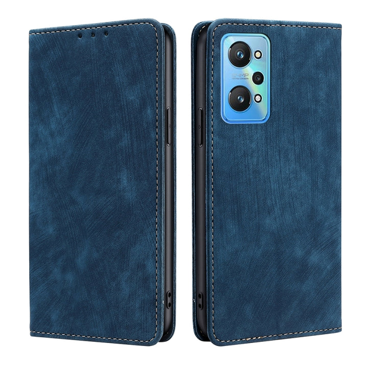 RFID Anti-theft Brush Magnetic Leather Phone Case, For OPPO Reno8 Pro+ 5G, For Realme 9 Pro/V25/Q5 5G, For Realme 9i, For Realme C31, For Realme GT Neo2 5G, For Realme GT Neo3