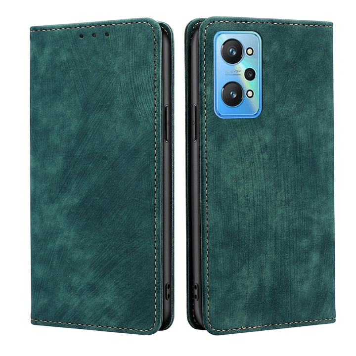 RFID Anti-theft Brush Magnetic Leather Phone Case, For OPPO Reno8 Pro+ 5G, For Realme 9 Pro/V25/Q5 5G, For Realme 9i, For Realme C31, For Realme GT Neo2 5G, For Realme GT Neo3