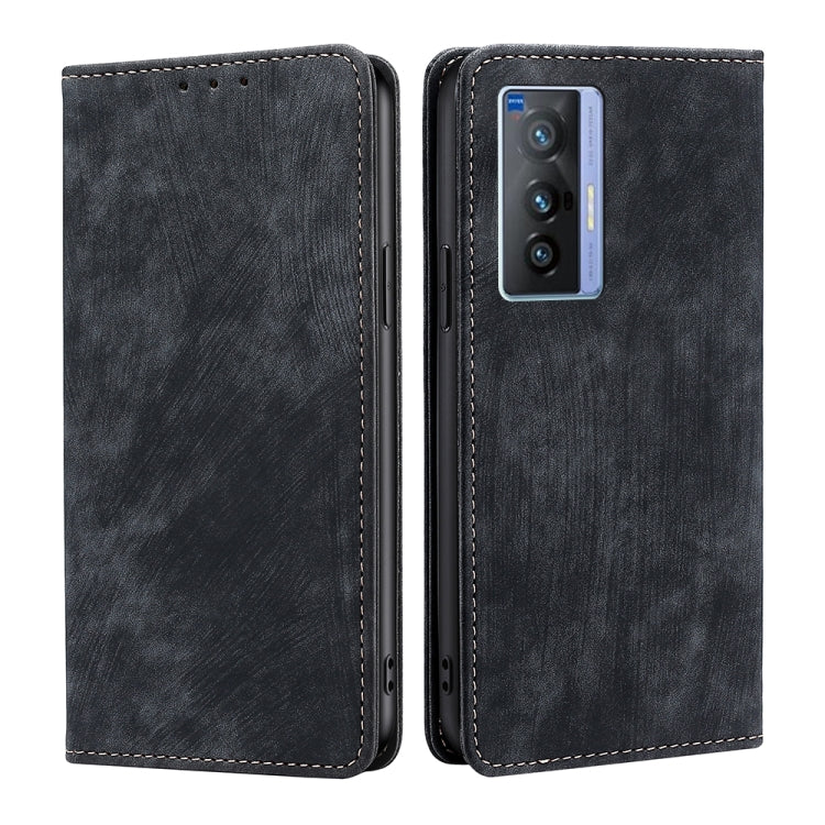 RFID Anti-theft Brush Magnetic Leather Phone Case, For Realme Narzo 50A, For vivo S15 5G, For vivo S15E 5G/T1 Snapdragon 778G, For vivo X60 Pro+, For vivo X70, For vivo Y55S 5G