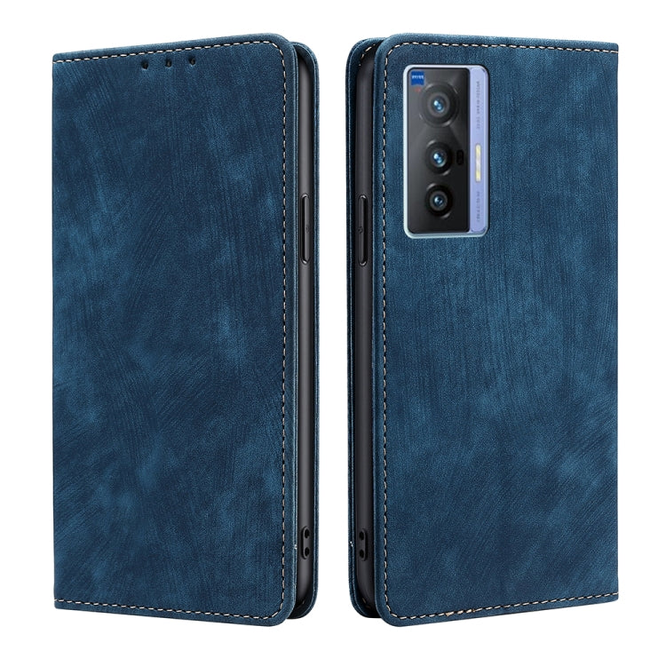 RFID Anti-theft Brush Magnetic Leather Phone Case, For Realme Narzo 50A, For vivo S15 5G, For vivo S15E 5G/T1 Snapdragon 778G, For vivo X60 Pro+, For vivo X70, For vivo Y55S 5G