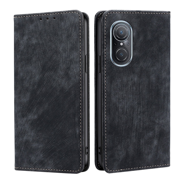 RFID Anti-theft Brush Magnetic Leather Phone Case, For Huawei Nova 8i, For Huawei Mate 40, For Huawei Nova 9 SE 4G, For Huawei Nova 10, For Huawei Nova 10 Pro, For Huawei P50