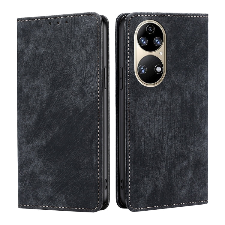 RFID Anti-theft Brush Magnetic Leather Phone Case, For Huawei Nova 8i, For Huawei Mate 40, For Huawei Nova 9 SE 4G, For Huawei Nova 10, For Huawei Nova 10 Pro, For Huawei P50