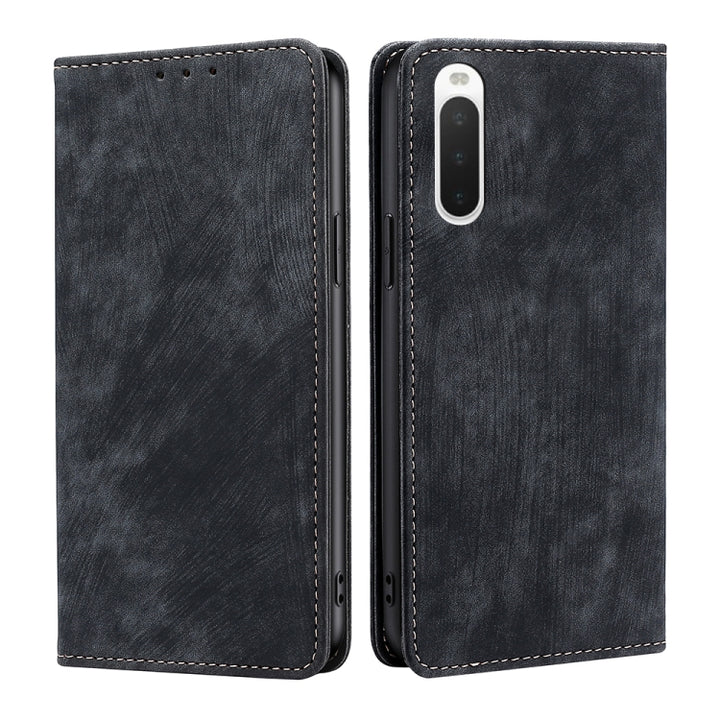 RFID Anti-theft Brush Magnetic Leather Phone Case, For Samsung Galaxy S21 5G, For Samsung Galaxy S21 FE 5G, For Samsung Galaxy S21+ 5G, For Samsung Galaxy S22 5G, For Samsung Galaxy S22+ 5G, For Sony Xperia 10 IV