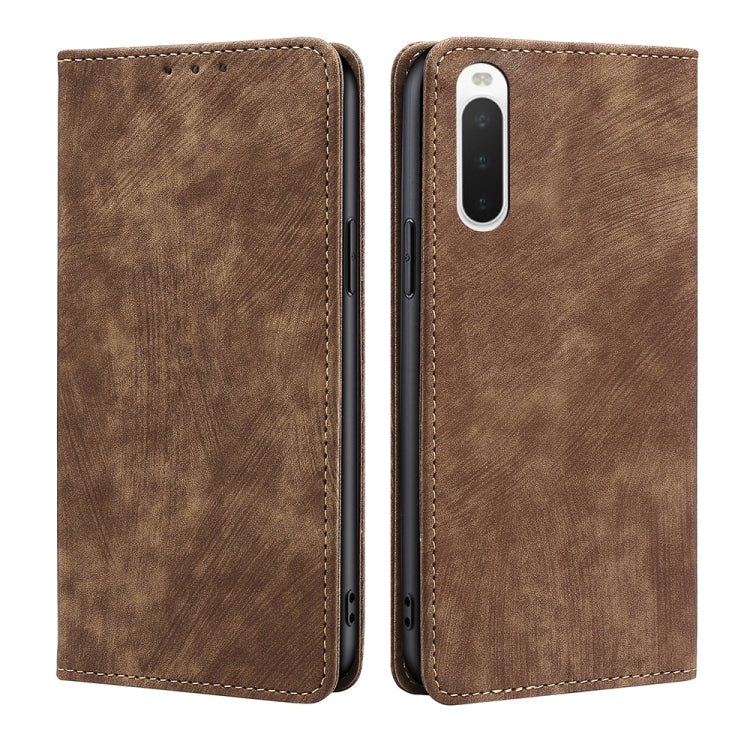 RFID Anti-theft Brush Magnetic Leather Phone Case, For Samsung Galaxy S21 5G, For Samsung Galaxy S21 FE 5G, For Samsung Galaxy S21+ 5G, For Samsung Galaxy S22 5G, For Samsung Galaxy S22+ 5G, For Sony Xperia 10 IV