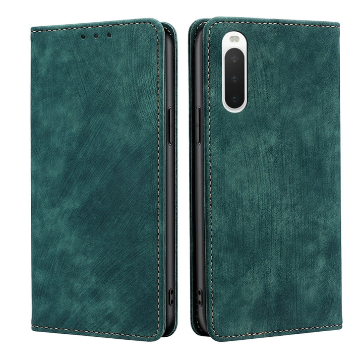 RFID Anti-theft Brush Magnetic Leather Phone Case, For Samsung Galaxy S21 5G, For Samsung Galaxy S21 FE 5G, For Samsung Galaxy S21+ 5G, For Samsung Galaxy S22 5G, For Samsung Galaxy S22+ 5G, For Sony Xperia 10 IV